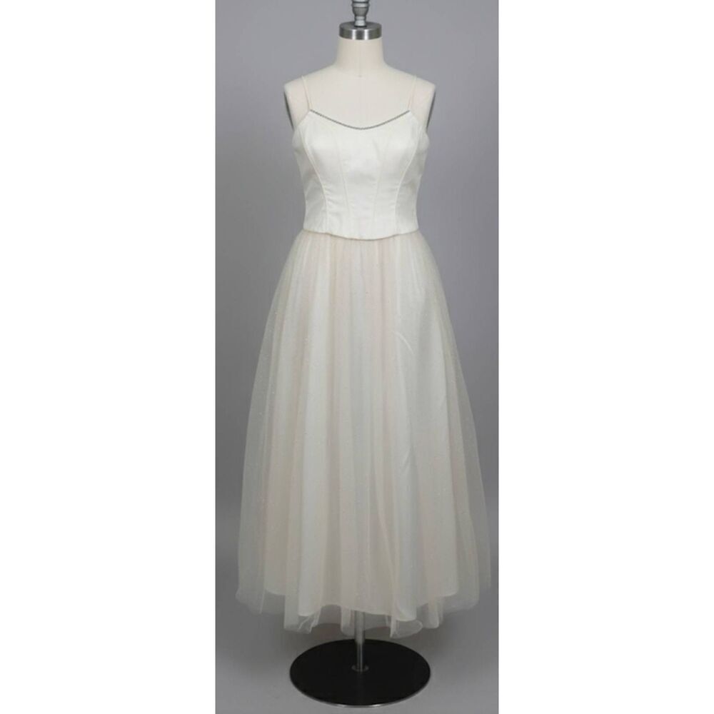 Vintage Gunne sax Jessica mc clintock womens small wedding ivory corset dress